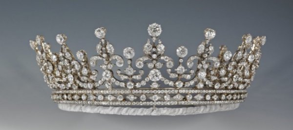 Tiara Fiore Di Loto Reale – Diamanti E Perle Simulati – Placcata Rodio – TA37 - Foto 6